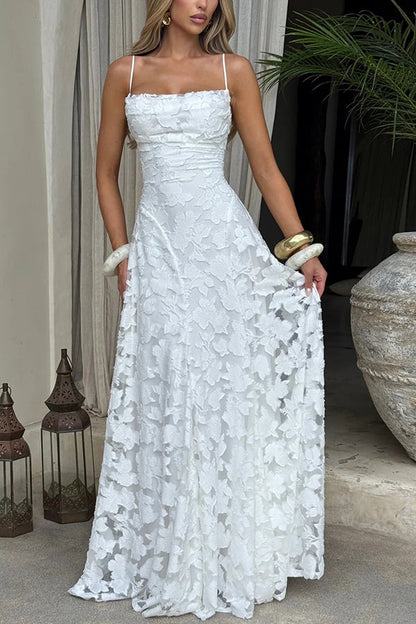 Lace Hollow Sleeveless Maxi Dress