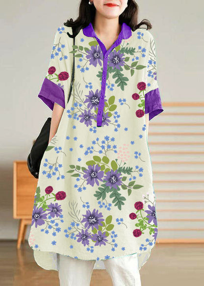 Jadegrünes Leinen-Hemdkleid für Damen
