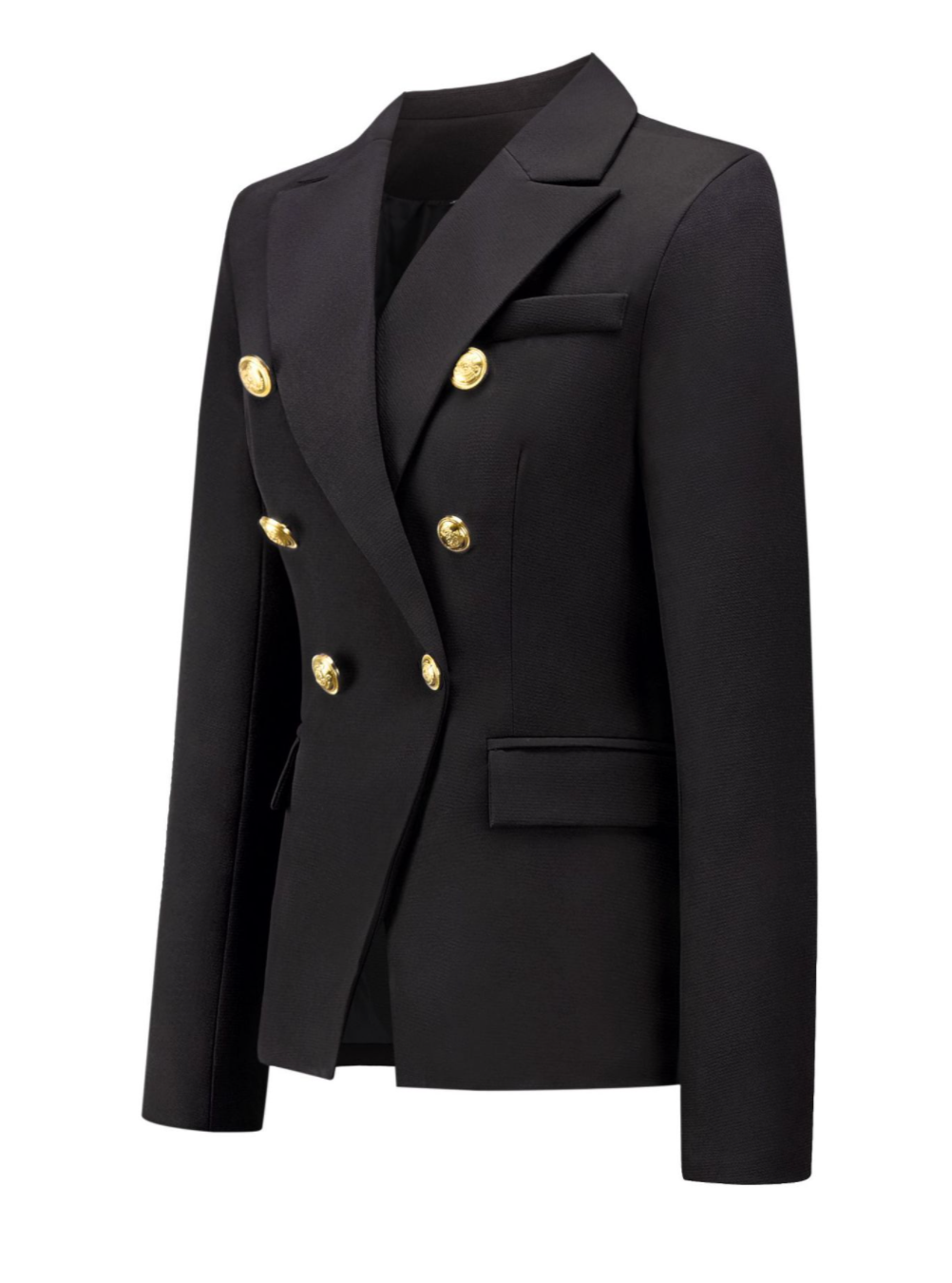 Double-breasted button-down suit jacket