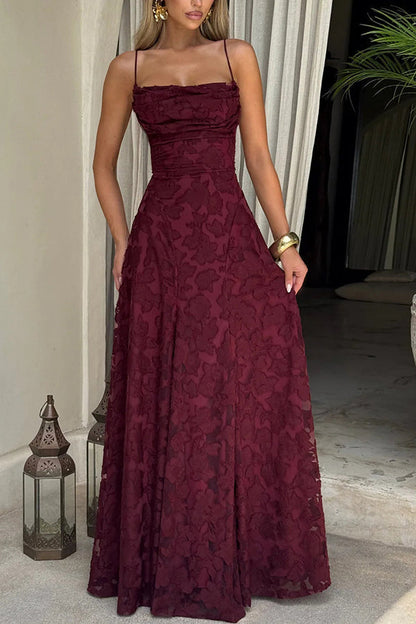 Lace Hollow Sleeveless Maxi Dress