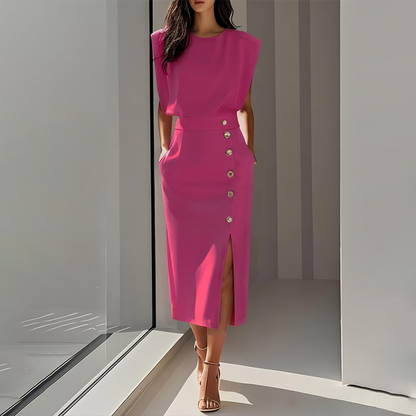 Women's Elegant Split Midi Dress