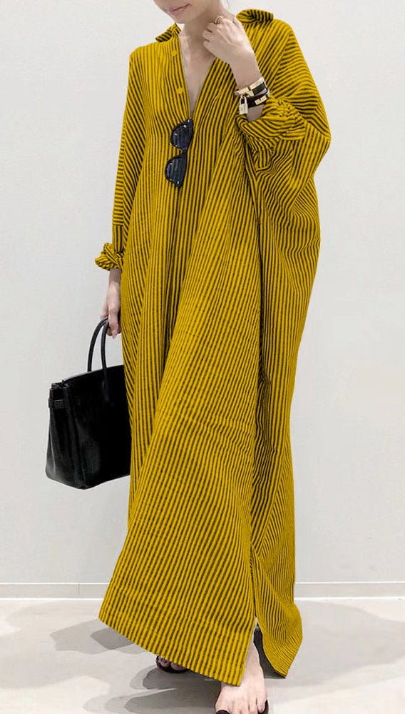 Boutique Schwarz Peter Pan Kragen Gestreiften hemden Kleid Frühling