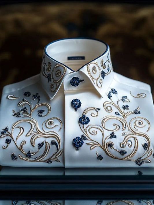 Men's Light Luxury Business Striped Print Shirt