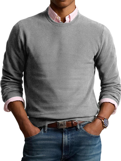 Men's Fashionable Retro Round Neck Long Sleeve Sweater