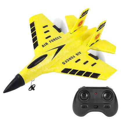 Built-in Gyro With LED Light EPP Foam RC Airplane Fighter Glider RTF for Beginners - Yellow