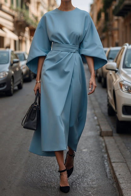 Women's Elegant Solid Color Waist Dress