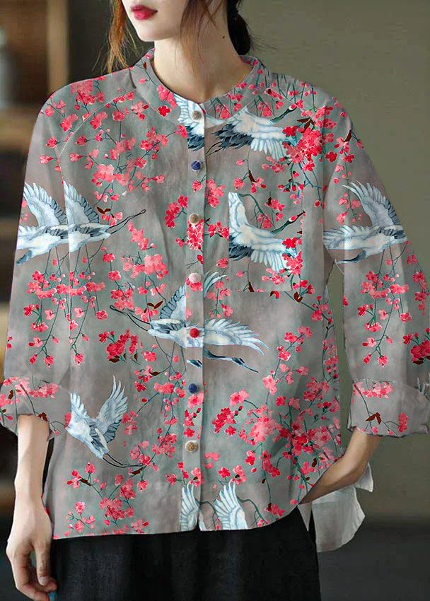 Modernes weißes, lockeres Patchwork-Taschen-Herbst-Langarm-Bluse-Top