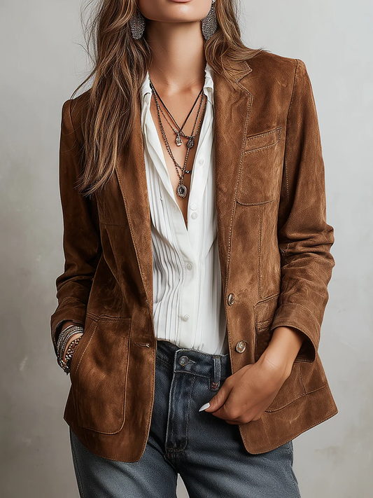 Vintage Brown Suede Jacket