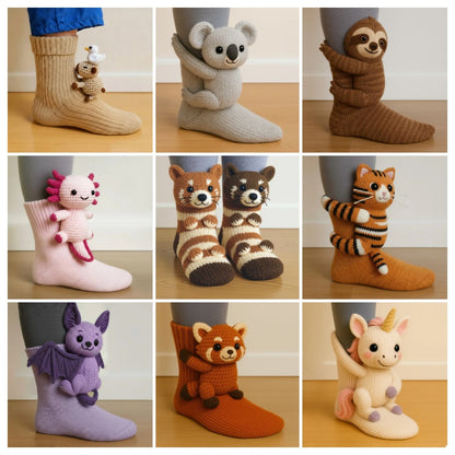 🎄3D Knit Animal Socks