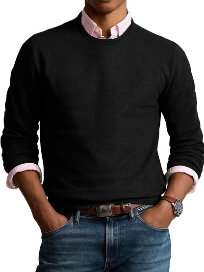Men's Fashionable Retro Round Neck Long Sleeve Sweater