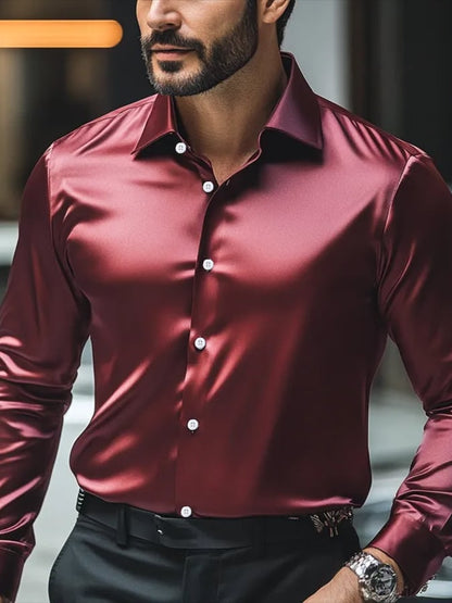 Men's Fashion Business Luxury Design Printed Long Sleeve Shirt