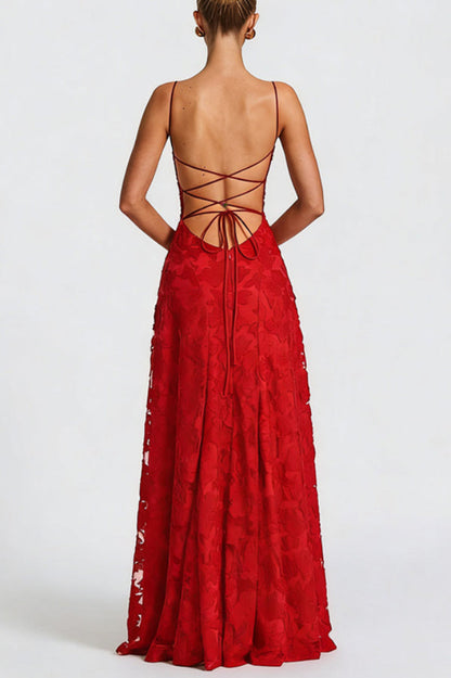 Lace Hollow Sleeveless Maxi Dress