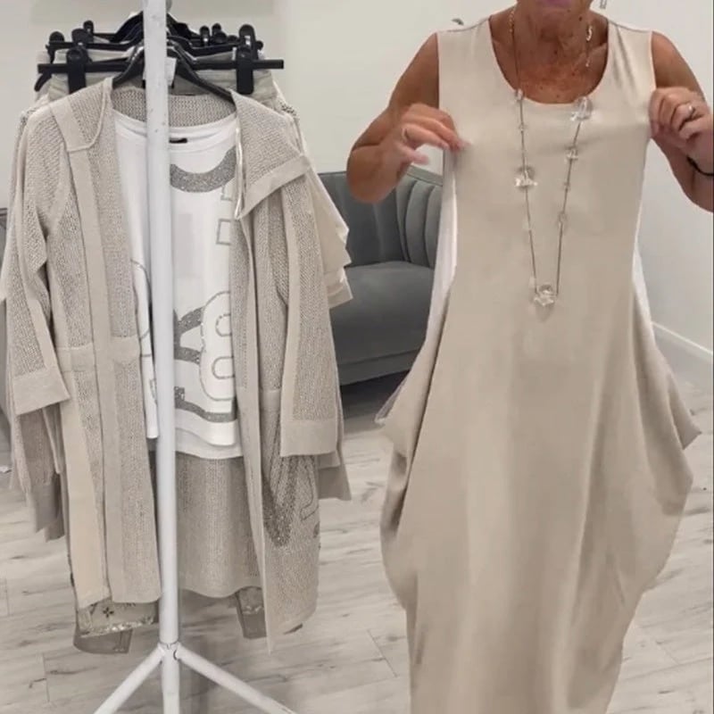 Sleeveless Pocket Midi Dress