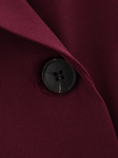 Burgundy oversized double-breasted blazer