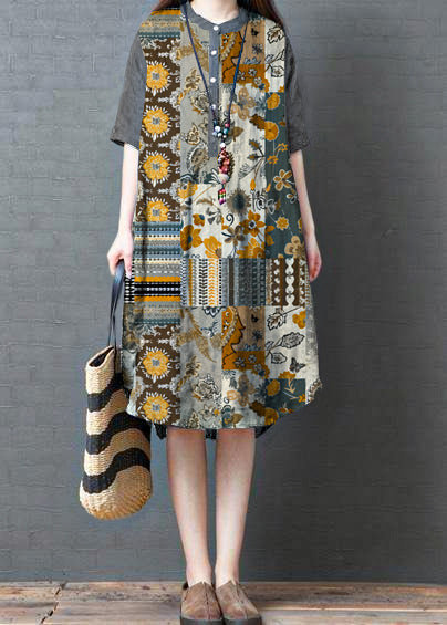 Französisch gestreiftes Baumwoll-Leinen-Tunika-Oberteil Tutorials schwarzes Kleid Sommer