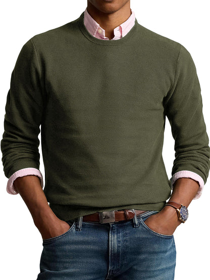 Men's Fashionable Retro Round Neck Long Sleeve Sweater