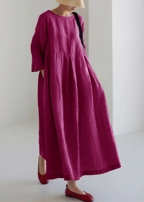 Apricot Lotus Baumwolle Kleider Taschen Patchwork Frühling