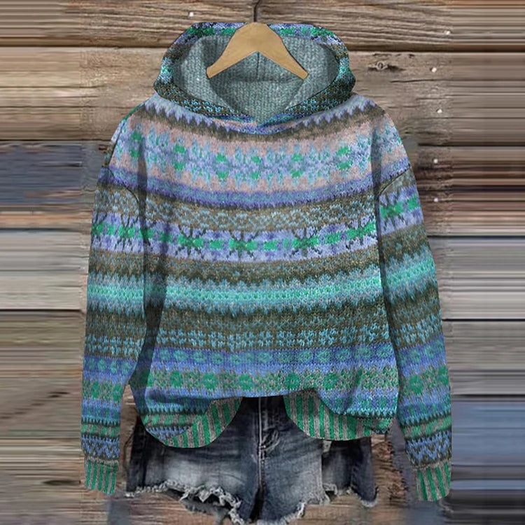 Sudadera con capucha retro étnica