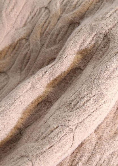 Aesthetic pink crane tops low high design casual spring knit tops - SooLinen