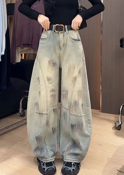 Amerikanischer Stil Spicy Girl Denim Wide Leg Pants Herbst