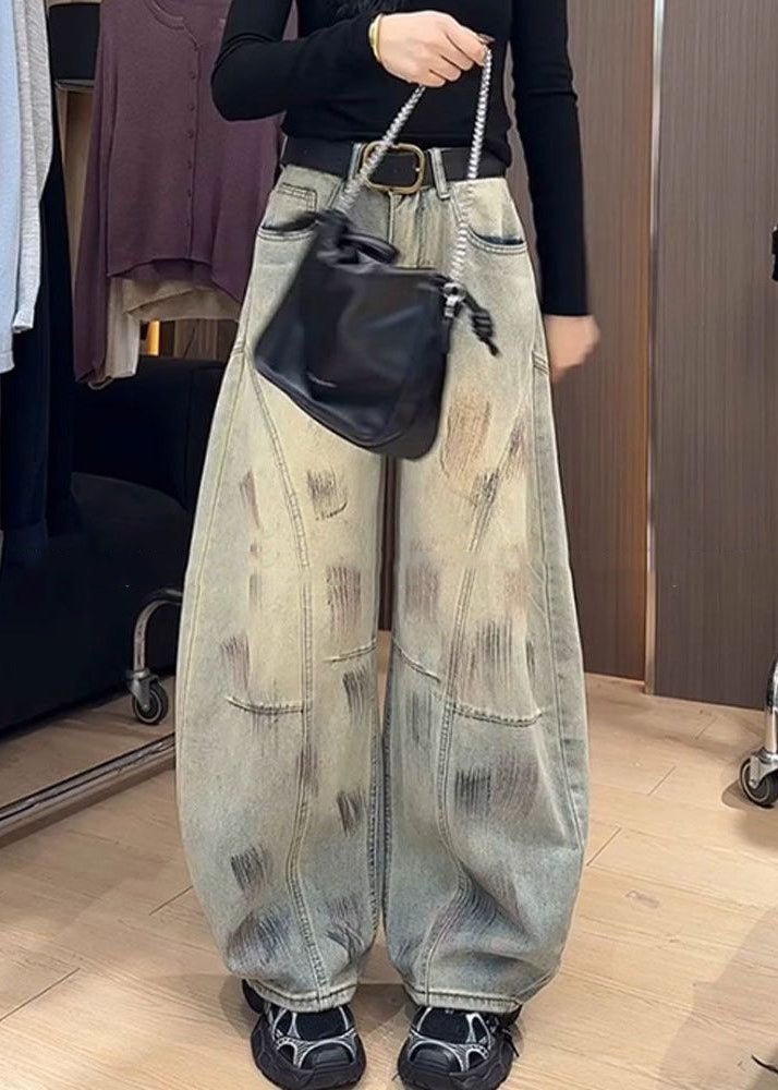 Amerikanischer Stil Spicy Girl Denim Wide Leg Pants Herbst