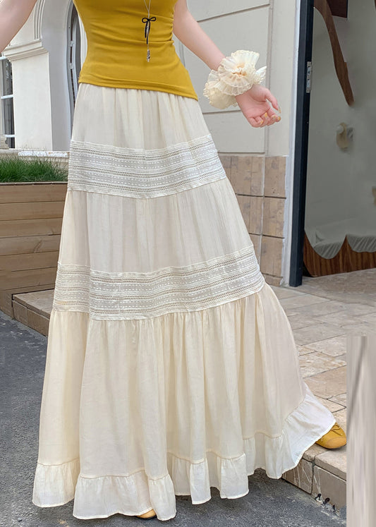 Aprikosenfarbene, einfarbige A-Linien-Röcke mit elastischem Bund