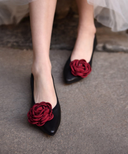 Apricot Flat Shoes For Women Splicing Floral Pointed Toe