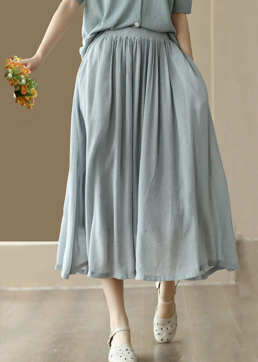 Apricot Taschen Patchwork Baumwolle Röcke Elastische Taille Sommer