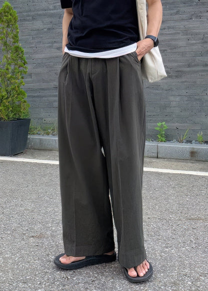Art Apricot Pockets Solid Linen Mens Pants Summer