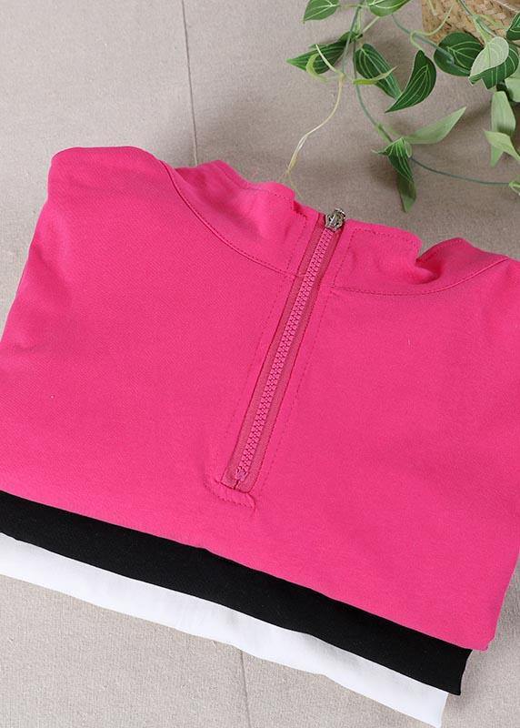 Art Black Graphic Patchwork Cotton Summer Blouse Top - SooLinen