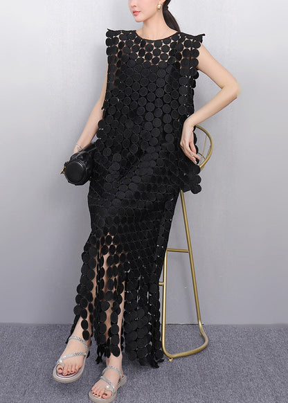 Art Black Oversized Side Open Two Piece Set Women Clothing Summer