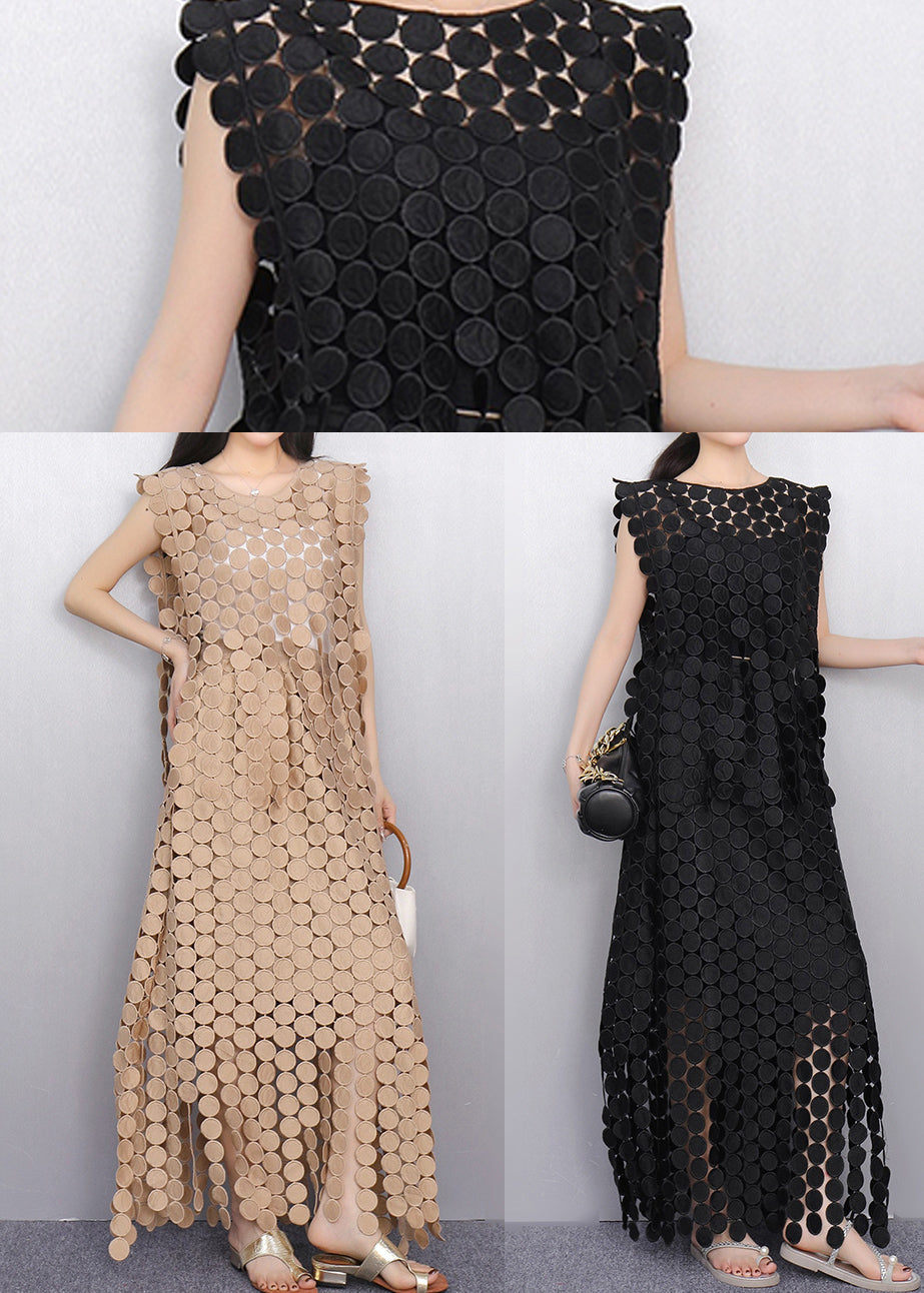 Art Black Oversized Side Open Two Piece Set Women Clothing Summer