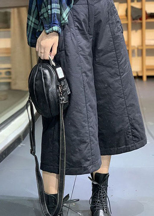 Art Schwarze Taschen Feine Baumwolle Gefüllte Hose Winter