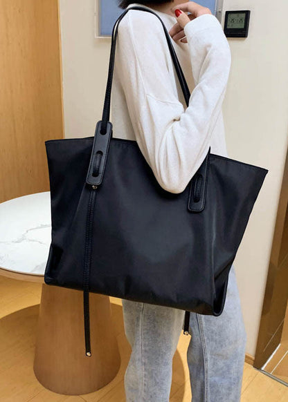 Art Schwarz Solid Casual Nylon Tote Handtasche