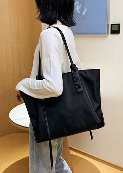 Art Schwarz Solid Casual Nylon Tote Handtasche