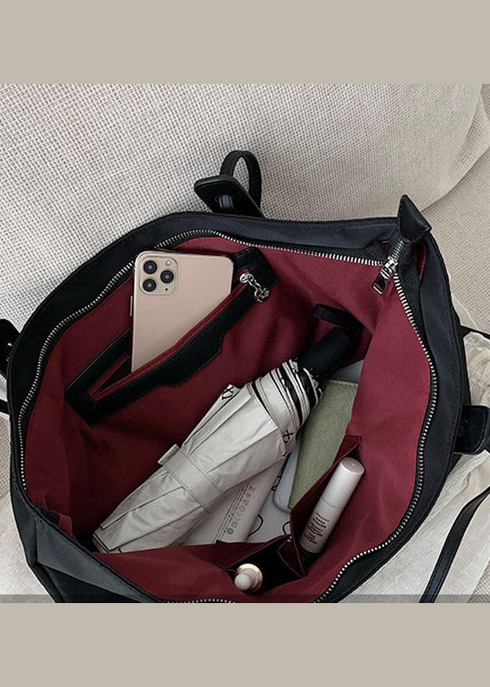 Art Schwarz Solid Casual Nylon Tote Handtasche