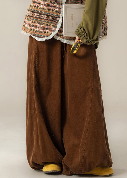 Art Caramel High Wais Patchwork Lantern Pants Fall