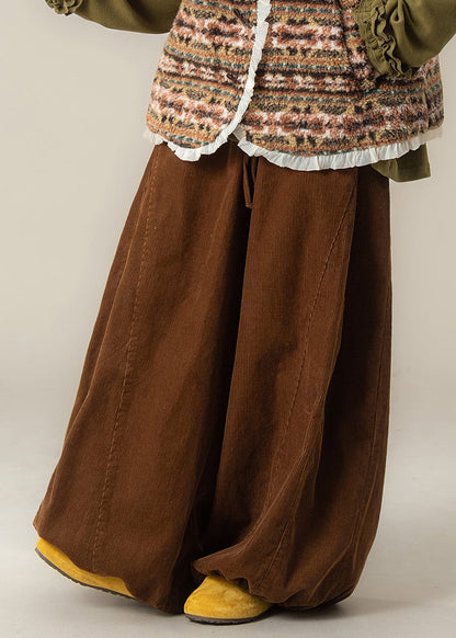 Art Caramel High Wais Patchwork Lantern Pants Fall