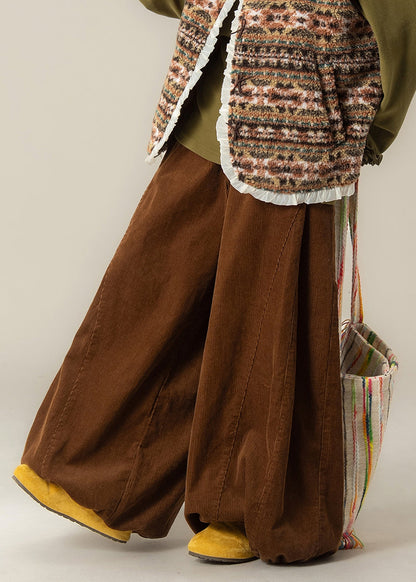 Art Caramel High Wais Patchwork Lantern Pants Fall