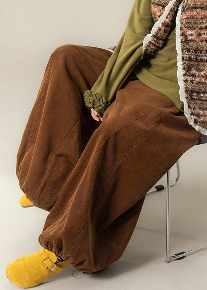 Art Caramel High Wais Patchwork Lantern Pants Fall