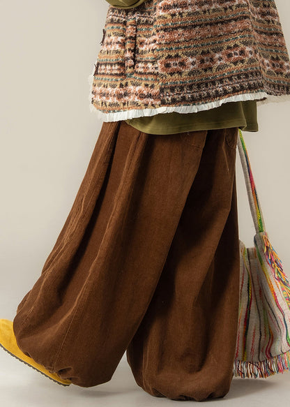 Art Caramel High Wais Patchwork Lantern Pants Fall