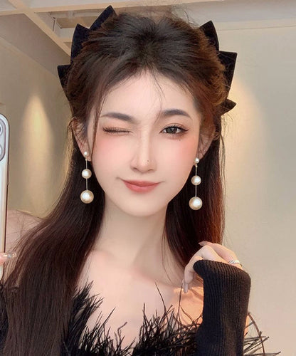 Pendientes colgantes de perlas de aleación de champán Art