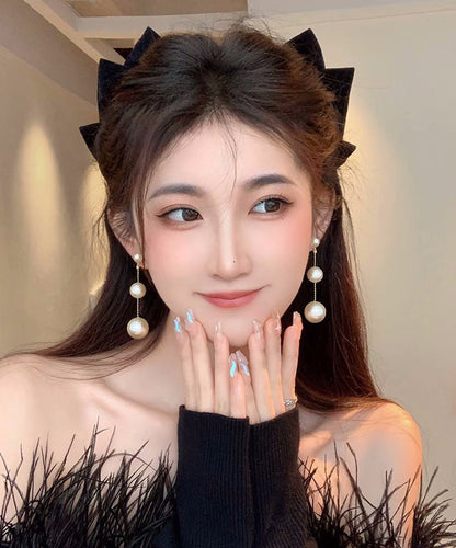 Pendientes colgantes de perlas de aleación de champán Art