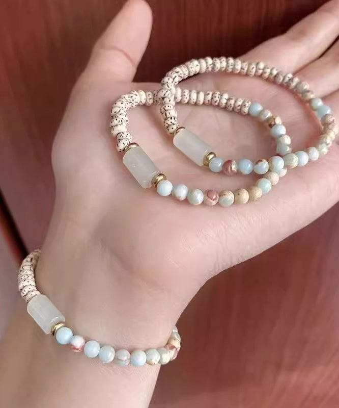 Pulsera de jade con patchwork de piedras preciosas y bloques de colores artísticos