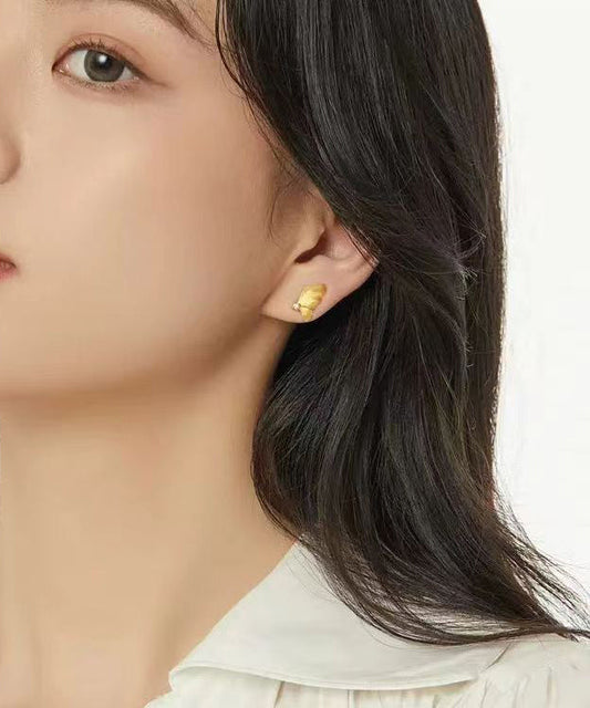 Pendientes de mariposa con sobredorado de plata de ley Art Gold