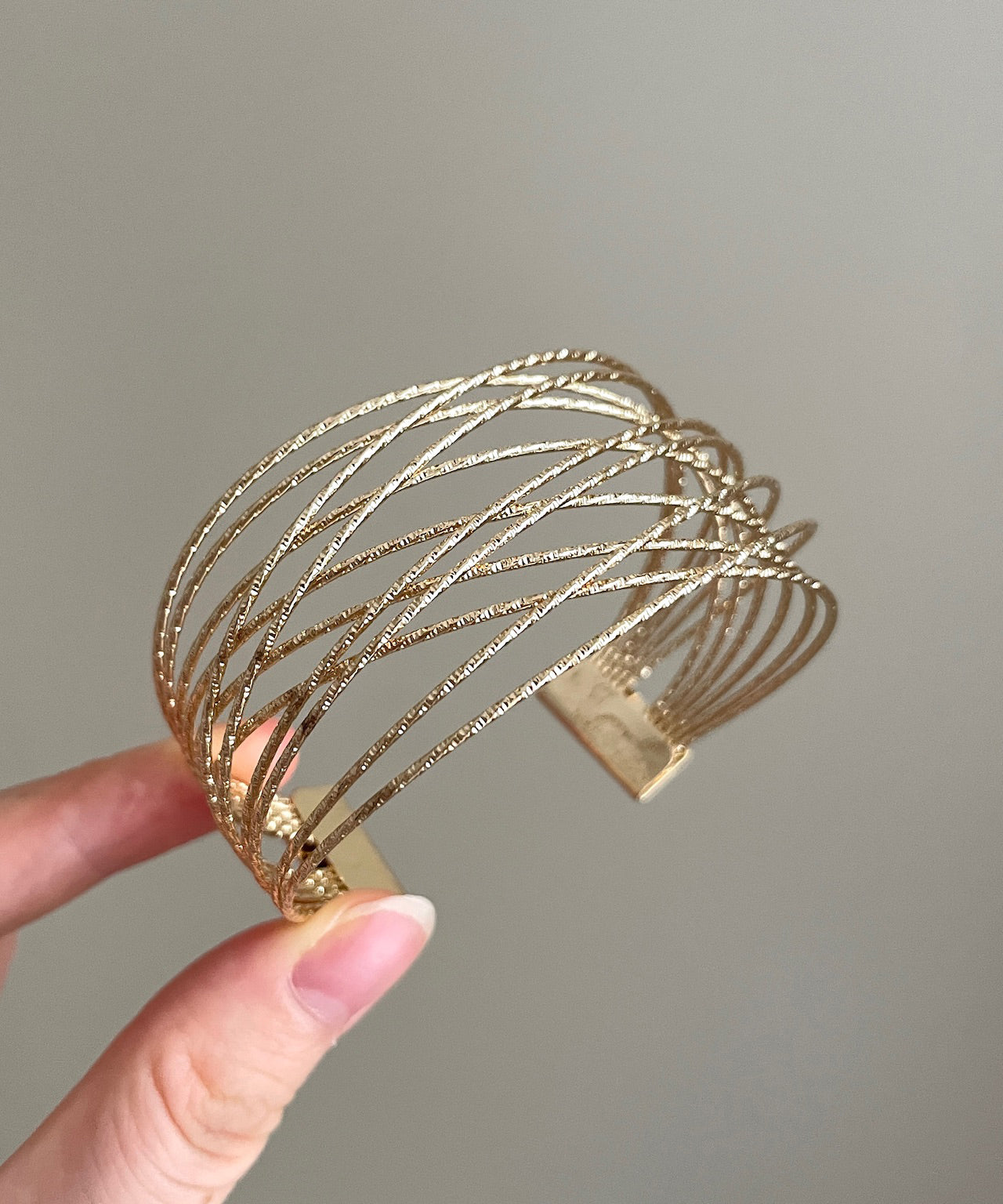 Kunstgold Sterling Silber übergoldete, hohle Manschette