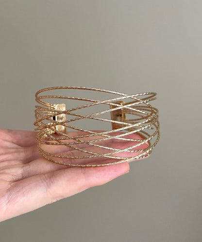 Kunstgold Sterling Silber übergoldete, hohle Manschette