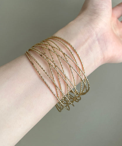 Kunstgold Sterling Silber übergoldete, hohle Manschette