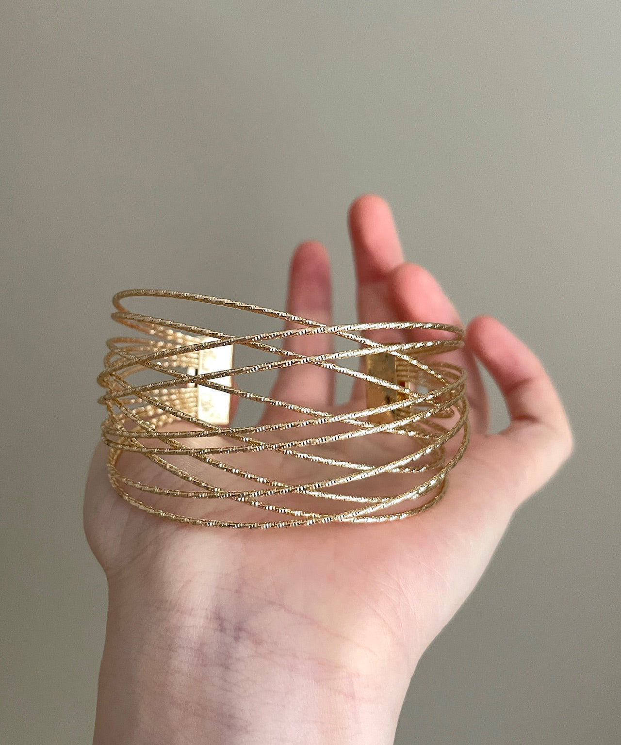 Kunstgold Sterling Silber übergoldete, hohle Manschette