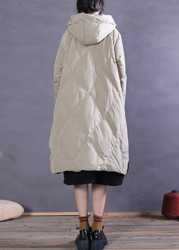 Art Khaki Kapuzentaschen Duck Down Winter Daunenmantel